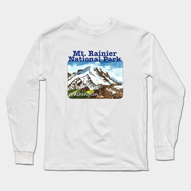 Mt. Rainier National Park, Washington Long Sleeve T-Shirt by MMcBuck